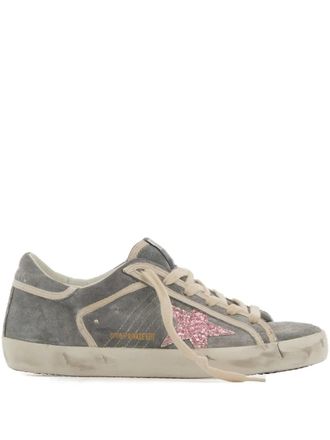 Golden Goose Super Star glitter-detail sneakers - women - Fabric/Fabric/Rubber - 36 - Grey