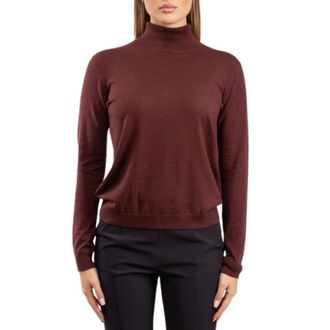 Max Mara Zijden en wollen coltrui - Dames - Coltruien - Bruin - M - Wol - Truien & Vesten