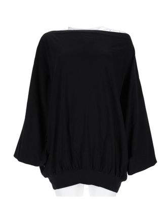 Maison Margiela Black Loose-Fitting Wide Sleeve Cotton Top