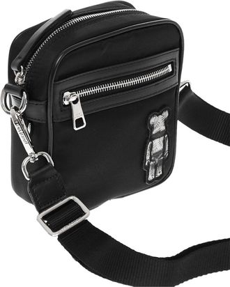 Neil Barrett Mens Crossbody Bag Black Nylon Twill Leather