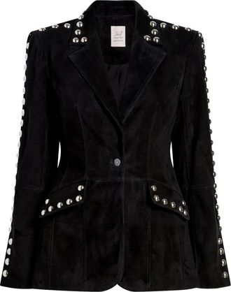 Cinq à Sept Milly suède jack met studs - Zwart