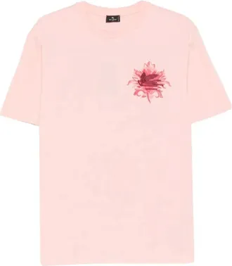 Etro Tops, Dames, Roze, M, Katoen, T-shirt met korte mouwen
