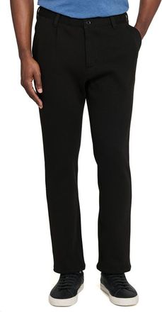 W.R.K Cotton Blend Slim Straight Leg Pants in Black at Nordstrom, Size 30