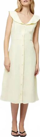 French Connection Birdie Linen Midi Dress In Yellow