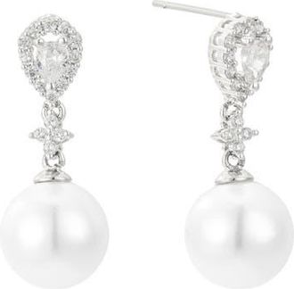 Untamed Petals Melody Pearl Drop Earrings in Silver at Nordstrom