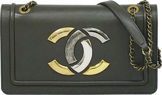 Chanel Cc Antico Flap Lambskin Gray Leather Handbag (Pre-Owned)