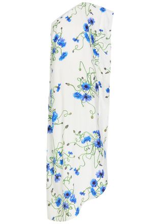 Stella McCartney Stella Mccartney Asymmetric Floral-print Satin Maxi Dress - White - 40 (UK8 / S)
