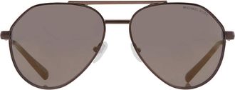 Michael Kors Brentwood Olive Mirror Pilot Mens Sunglasses MK1168 10014T 58
