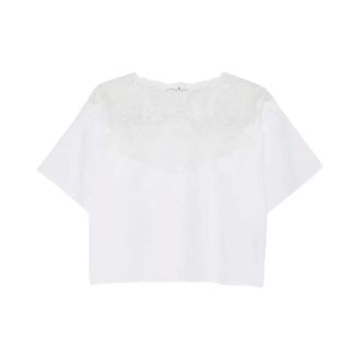 Ermanno Scervino Blouses, female, White, Size: XS Top with Embroidery