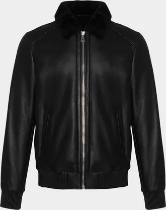 Gorski Men & apos;s Lamb Shearling Bomber Jacket