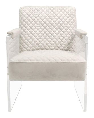 Pasargad Home Tribecca Collection Acrylic & Velvet Accent Chair