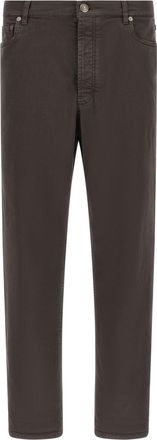 Brunello Cucinelli Brown Straight Mid Rise Jeans