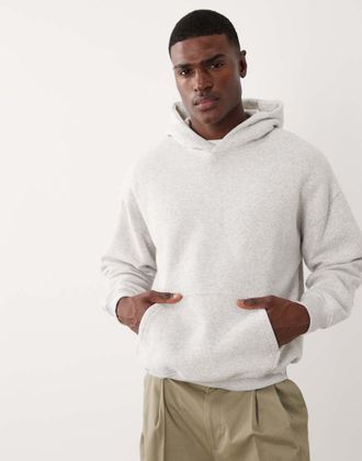 Abercrombie & Fitch Essential - Felpa con cappuccio oversize grigio m&eacute;lange