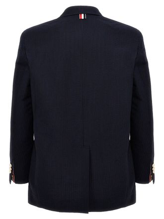 Thom Browne Wool Seersucker Blazer - Navy