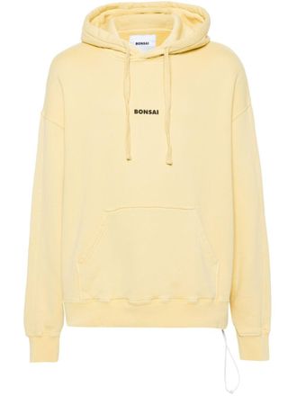 BONSAI logo-print hoodie - men - Cotton - S - Yellow