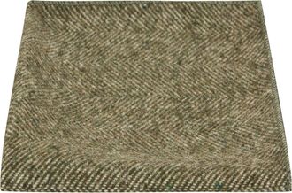 King & Priory Fern Green Herringbone Pocket Square, Handkerchief
