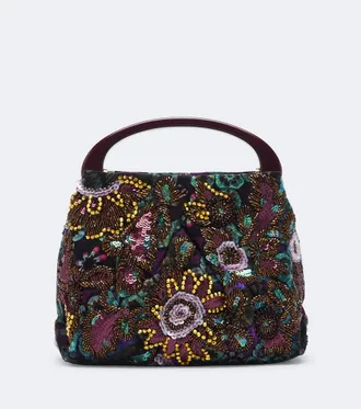 Dries Van Noten Small sequined top-handle bag