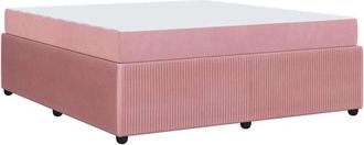 vidaXL Vidaxl - Estructura De Cama Con Colch&oacute;n Rosa 180 X 200 Cm Terciopelo