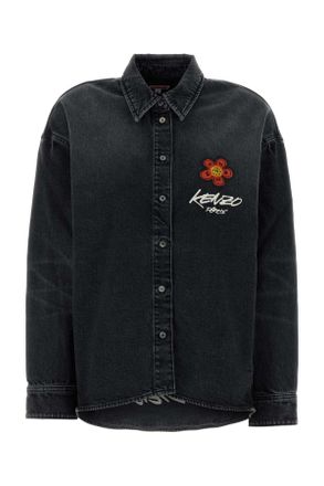 Kenzo Zwarte Stretch Denim Shirt