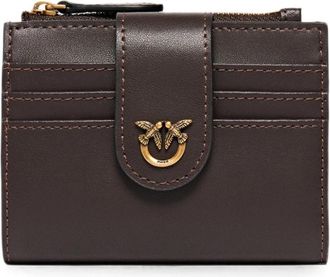 Pinko Multifunctionele portemonnee - Dames - Portefeuilles - Bruin - ONE Size - Leer - Accessoires