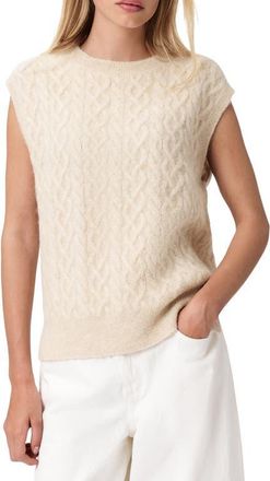 AllSaints Sirius Cable Alpaca Blend Sweater Vest in Pearl White at Nordstrom, Size X-Small