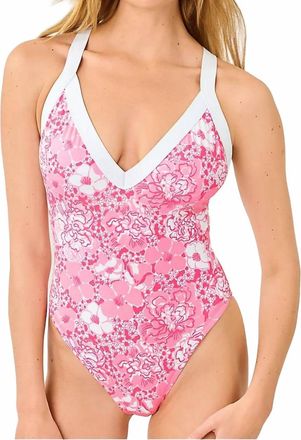 Lilly Pulitzer Nioma One Piece Swimsuit In Conch Shell Pink Burst Of Joy