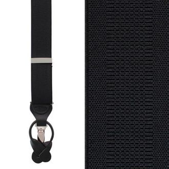 Trafalgar Store Classic Solid Color Convertible Suspenders (Braces) 35mm Elastic in Black at Nordstrom