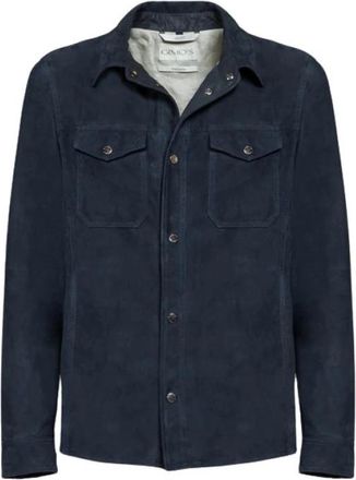 Gimos Lichtgewicht su&egrave;de overhemd zonder voering - Heren - Leren en Su&egrave;de Jassen - Blauw - 4XL - Su&egrave;de - Jassen