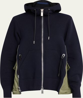 sacai Sponge Sweat x Nylon Twill Hoodie