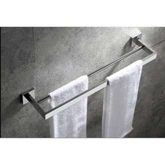 OEM Toallero De Pared Para Ba&ntilde;o, Barra Doble Para Toallas, Cromo Pulido Con Espejo, 60 Cm