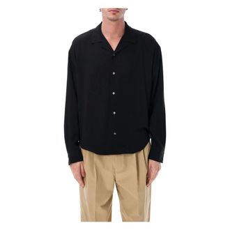 Ami Casual Shirts, male, Black, Size: XL Boxy Embroidered Shirt