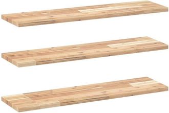 vidaXL Floating Shelves 3 pcs 80x20x2 cm Untreated Solid Wood Acacia vidaXL