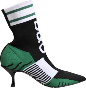 Dolce & Gabbana Groene Rek Sokstijl Enkellaarsjes