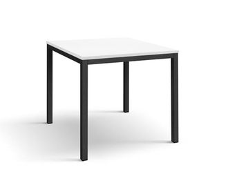 Konte Design Mesa de madera blanca, estructura de metal antracita 80x80