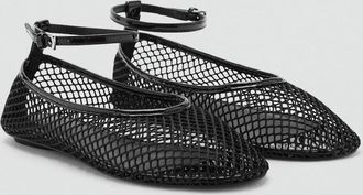 Mango Ballerine mesh cavigliera nero - Donna - 35 - MANGO