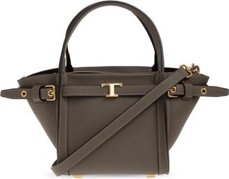 Tod's Tassen, Dames, Grijs, ONE Size, Leer, Mini Leren Tas