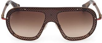 Christian Louboutin 130mm Shield Sunglasses in Bronze/bronze Red Enamel at Nordstrom