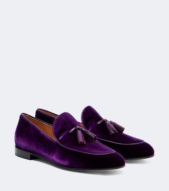 Gianvito Rossi Tasseled velvet loafers