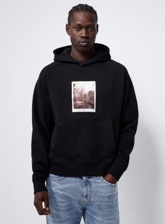 HUGO BOSS Mens Deneb photo appliqu&eacute; hoodie