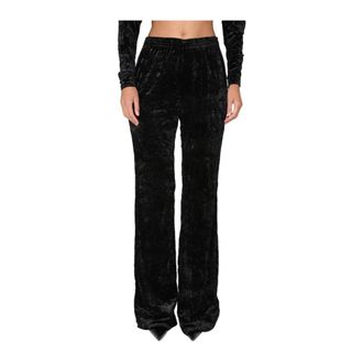 Saint Laurent Dames, Broeken, Zwart, Maat: L Velours