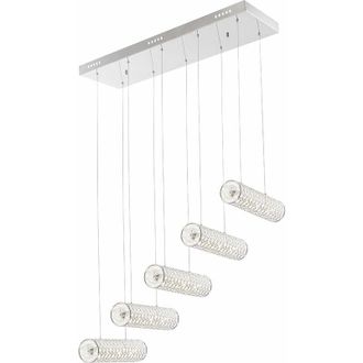 Globo Lighting LED 55 watt lampada a sospensione cristalli di vetro illuminazione trasparente faretto da soffitto lampada a sospensione Globo 67006-5