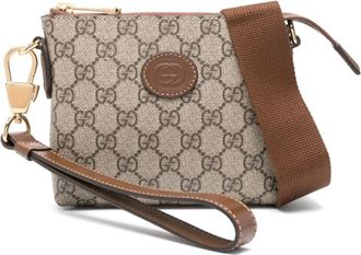 Gucci GG Supreme messenger bag - men - Canvas/Calf Leather - One Size - Brown