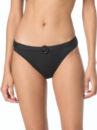 Michael Kors Bubble Logo Ring Bikini Bottom in Black at Nordstrom, Size X-Small