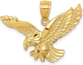 Diamond2Deal 14k Yellow Gold Gold Polished and Textured Eagle Pendant