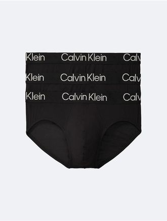 Calvin Klein Mens Ultra-Soft Modern 3-Pack Hip Brief - Multi - XL