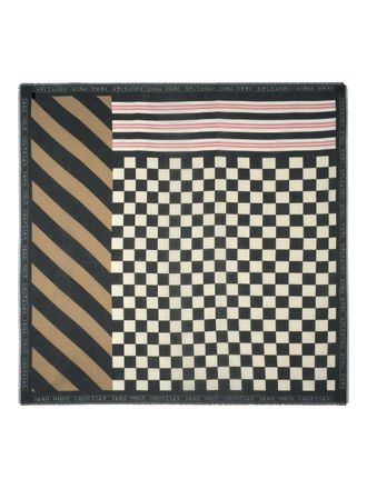 Jean Paul Gaultier patchwork cotton scarf - Zwart