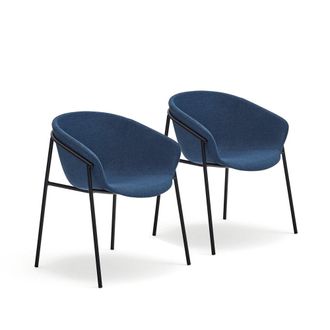 HOMN Pack 2 sillas de comedor azul oscuro