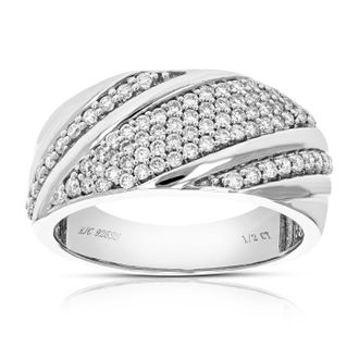 Vir Jewels 1/2 cttw Lab Grown Diamond Ring in Sterling Silver For Women