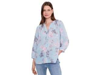 NYDJ Pinutck Blouse Womens Clothing Graceful Blossom : XL (US 16-18), Polyester