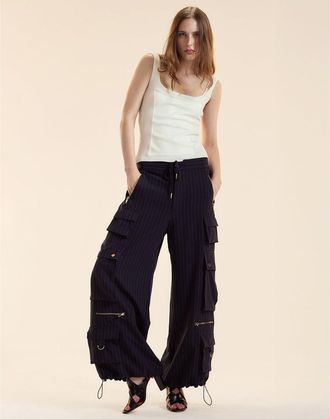Cynthia Rowley Pinstripe Cargo Pants